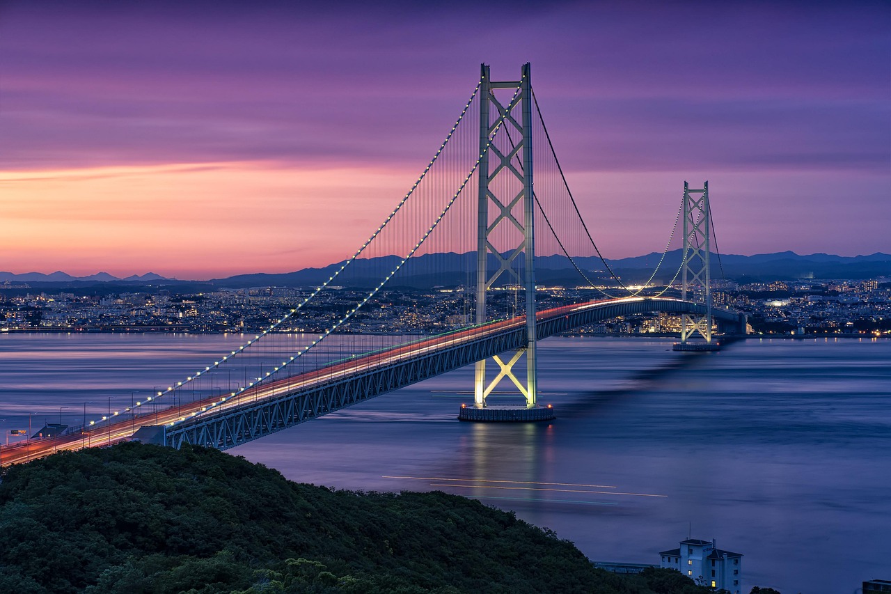 お台場にあるレインボーブリッジの夜景です。
